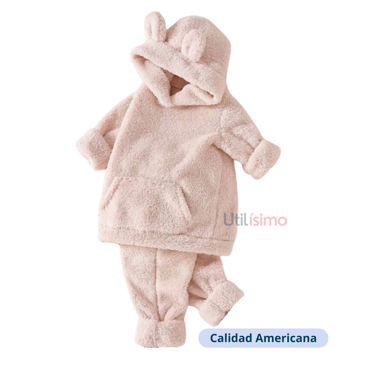 JUMP KIDS - Set Invierno 2 Piezas Polerón y Pantalón Niña Rosa Claro Jump Kids