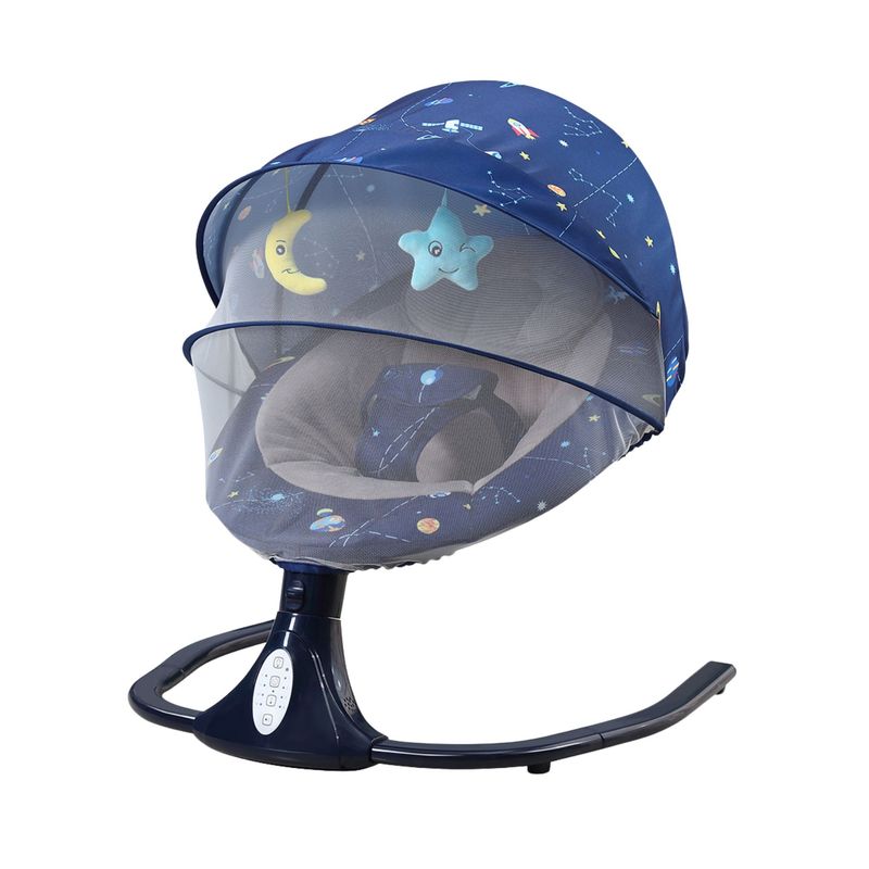 BABYLUNA - Silla Mecedora Inteligente con Vibración y Música Azul