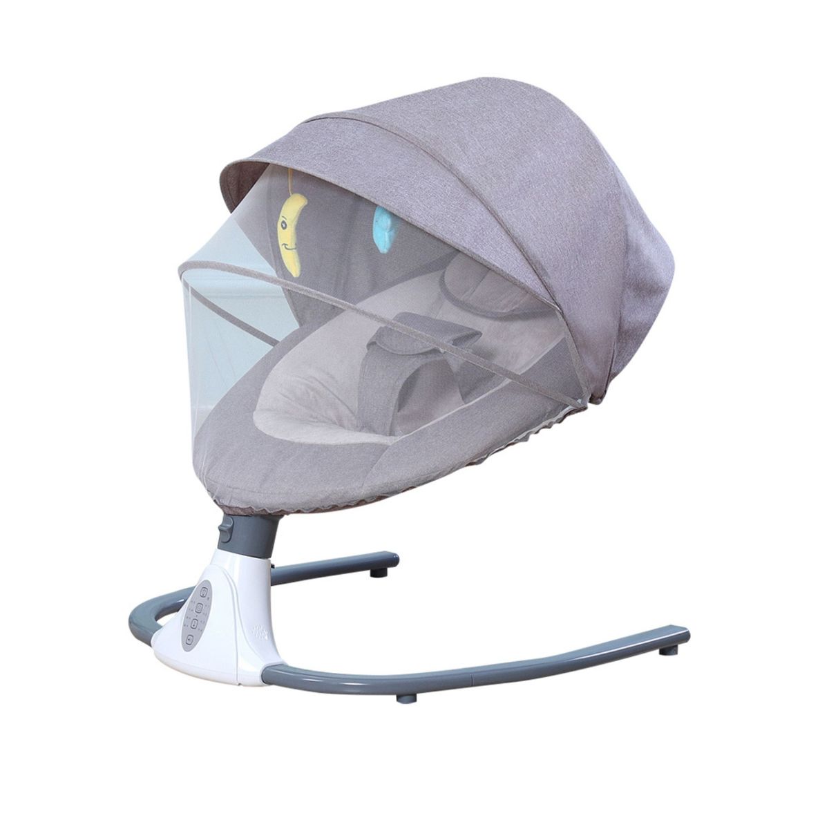 BABYLUNA - Silla Mecedora Inteligente con Vibración y Música Gris
