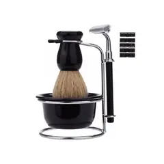 GENERICO - Kit Barbero Clasico Isopo Posillo Y Afeitadora Barberia