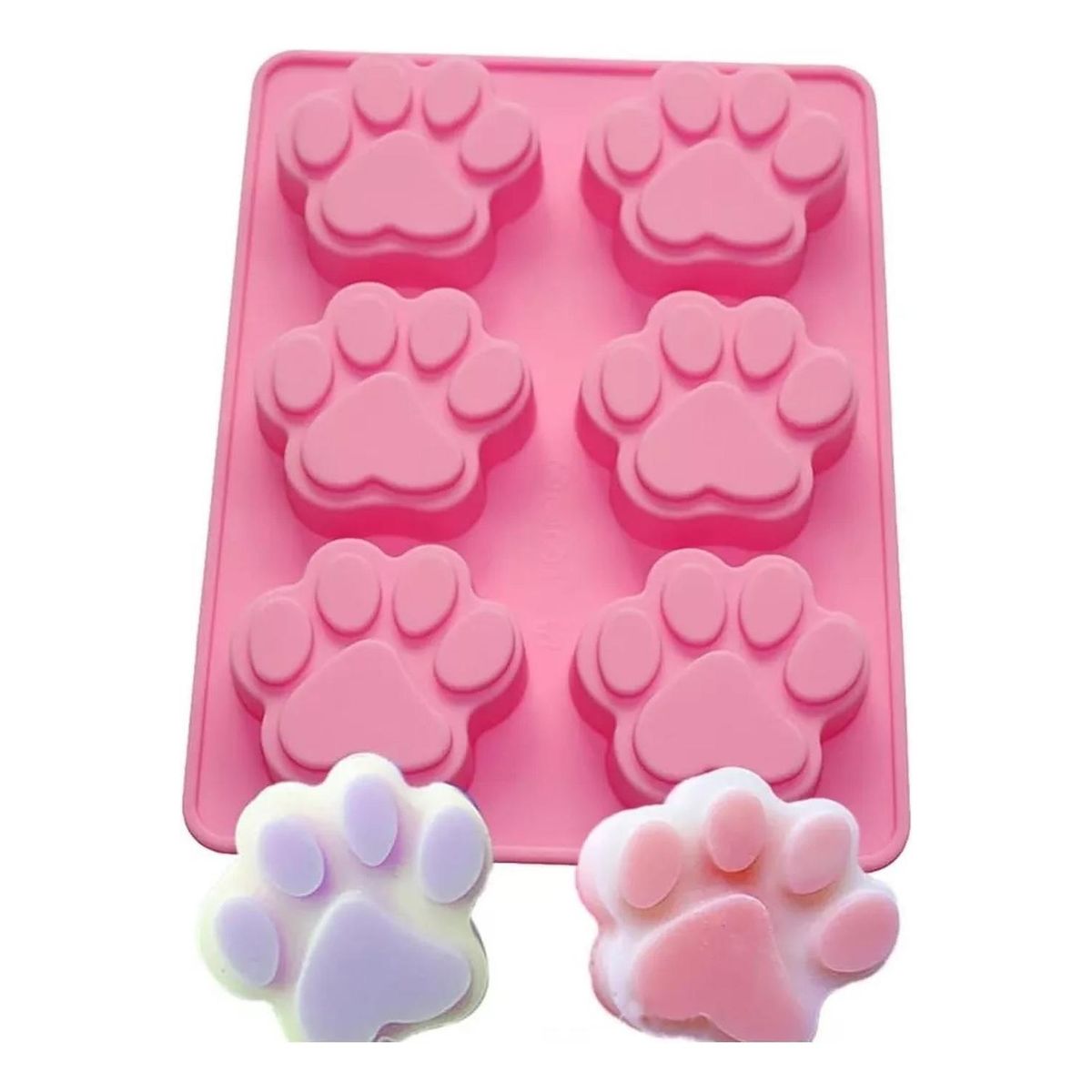 PASTELERIUSCL - Molde Silicona Huella Moldes De Silicona Mascota Pata 6cav