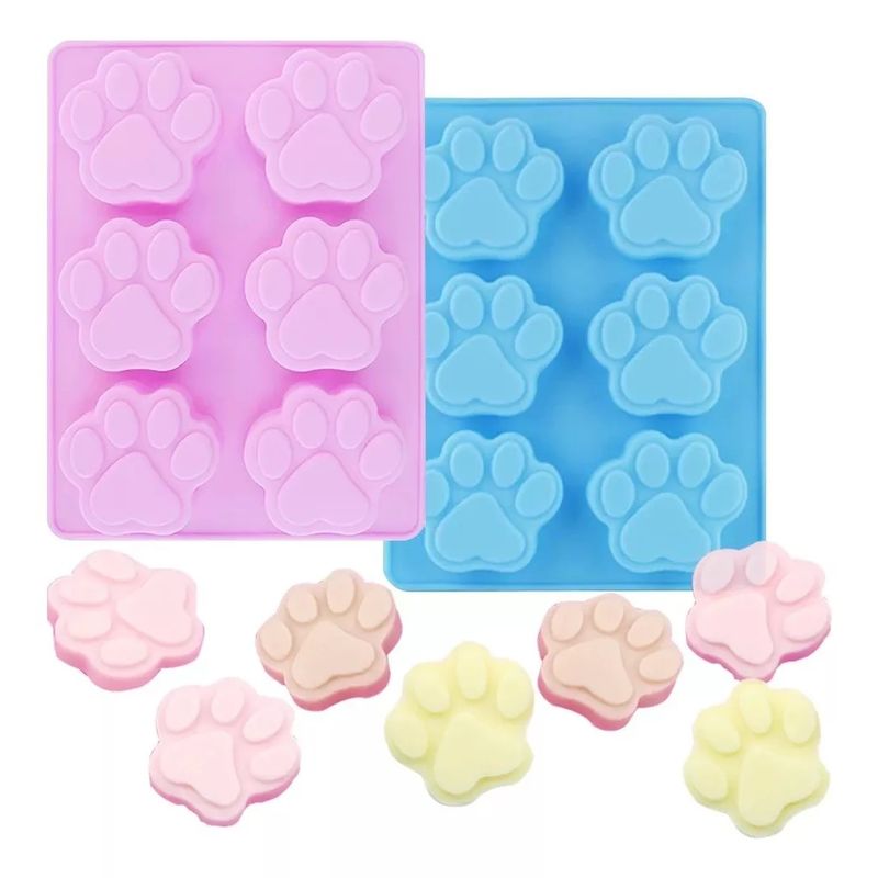 GENERICO - 2 Molde Silicona Huella Moldes De Silicona Mascota Pata 6cav
