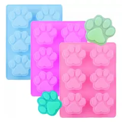 GENERICO - 3 Molde Silicona Huella Moldes De Silicona Mascota Pata 6cav