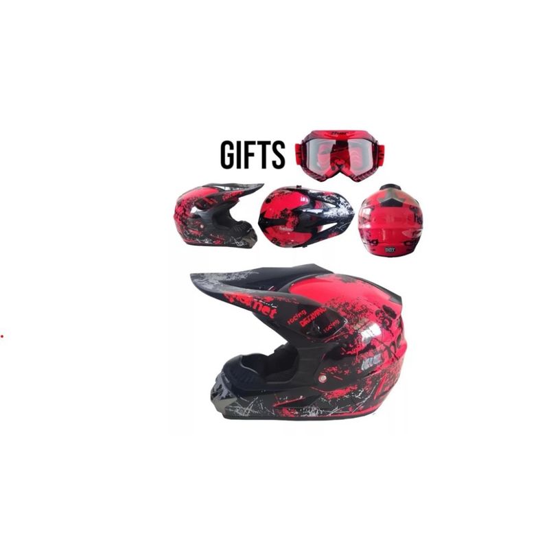 GENERICO - Set Casco Moto De Niño Certificado + Antiparra Thor Talla M