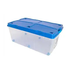 WENCO - Caja Organizadora 100lts C/ Ruedas 82x48x35cm Apilable