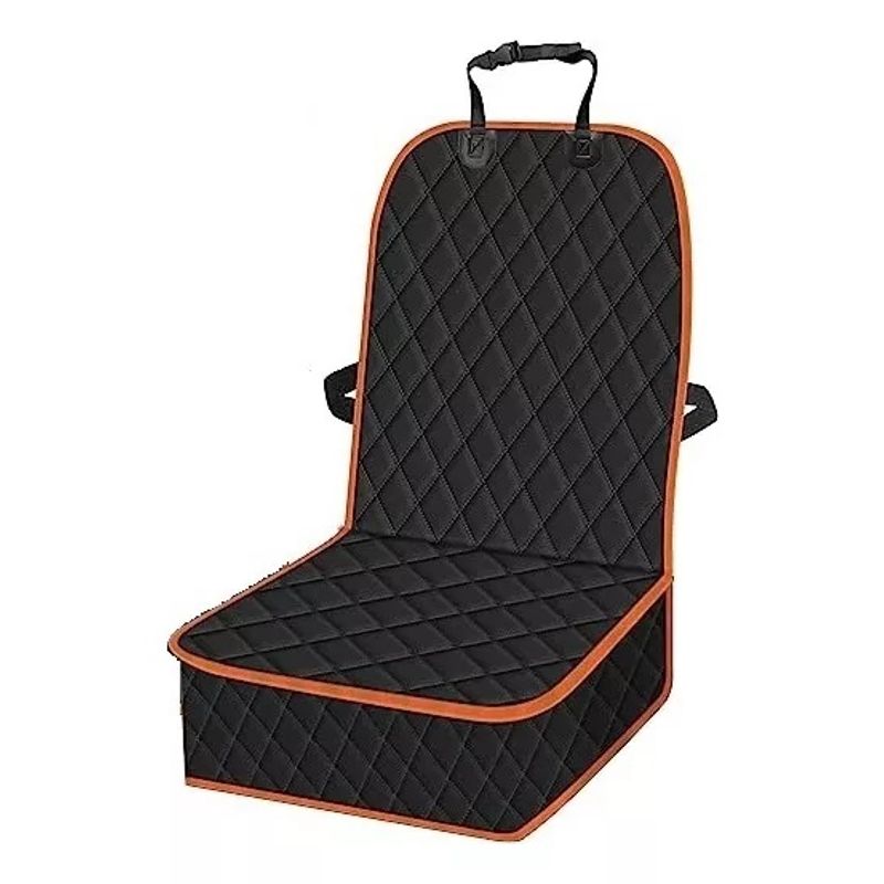 GENERICO - Cubre Asiento Para Mascotas negra borde damasco
