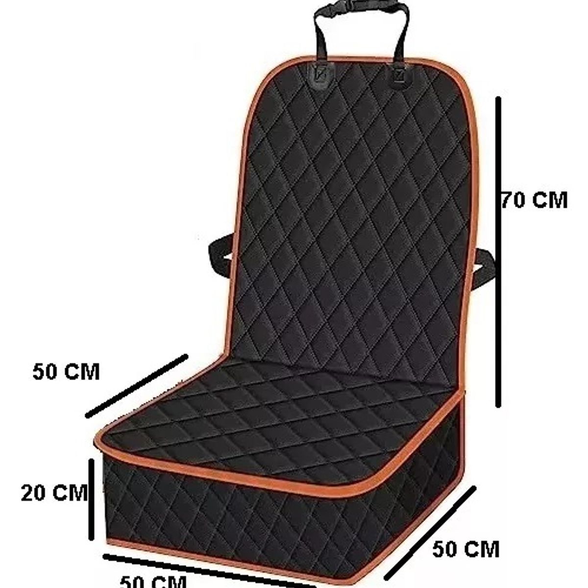 GENERICO - Cubre Asiento Para Mascotas negra borde damasco