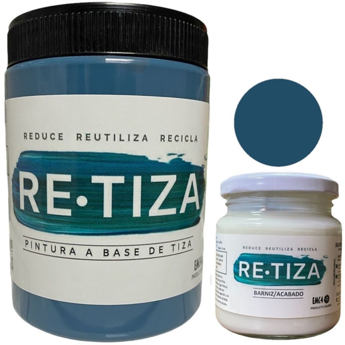 RETIZA - KILO PINTURA AZUL PETROLEO + ACABADO 240ML