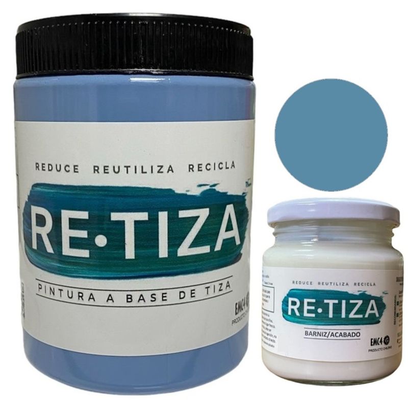 RETIZA - AZUL PIEDRA 1 KILO + ACABADO 240ML