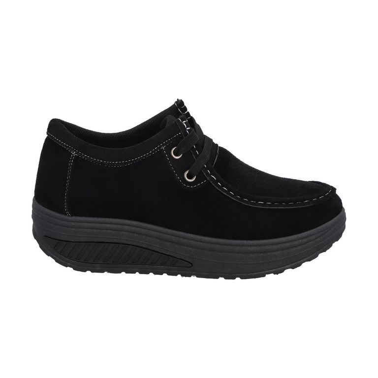 Mocasín Mujer Negro Sole/Cordones