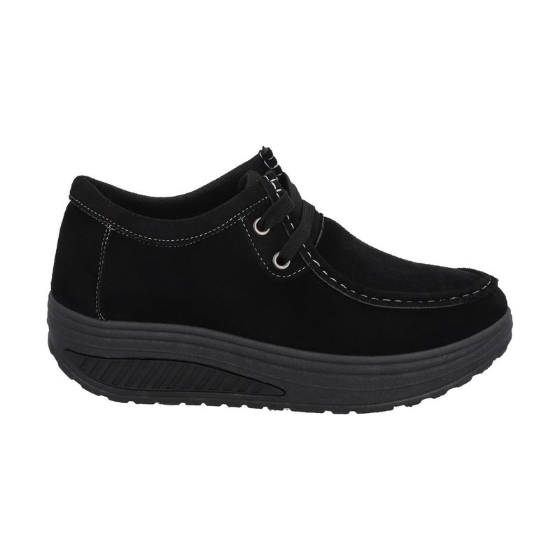POLICE - Mocasín Mujer Negro Sole/Cordones Police
