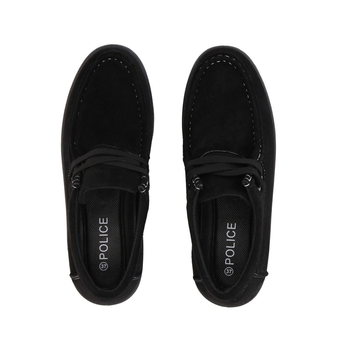 POLICE - Mocasín Mujer Negro Sole/Cordones Police