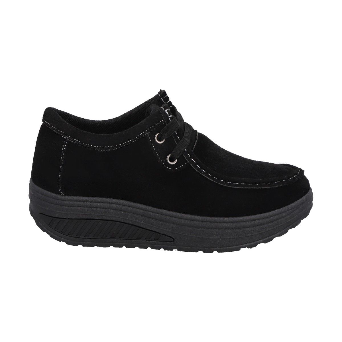POLICE - Mocasín Mujer Negro Sole/Cordones Police