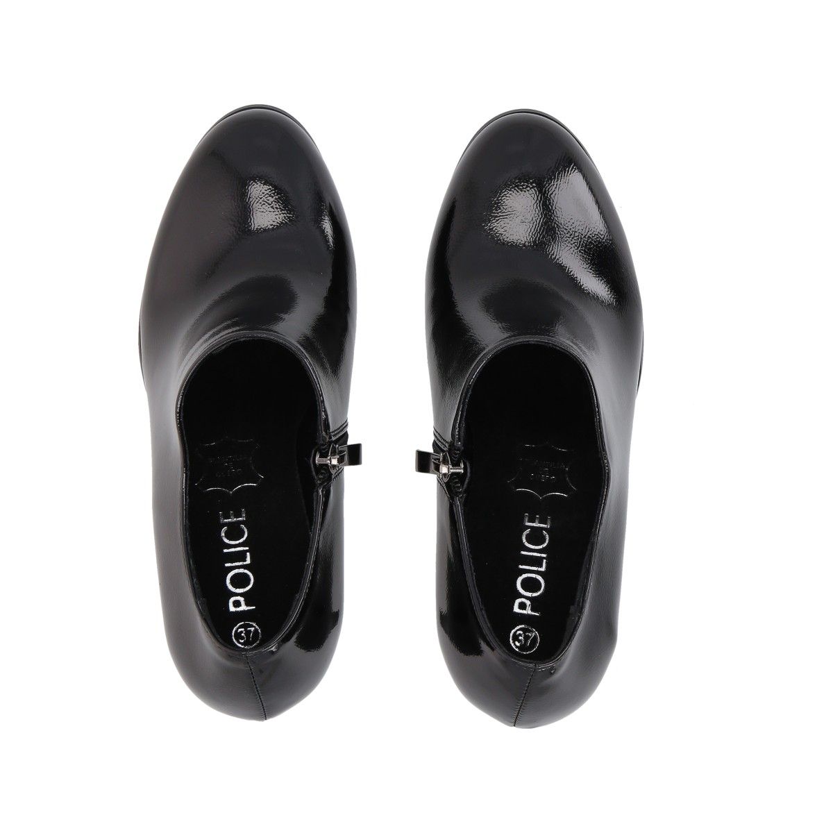 POLICE - Botin Bobbi Negro Charol Taco Medio Police