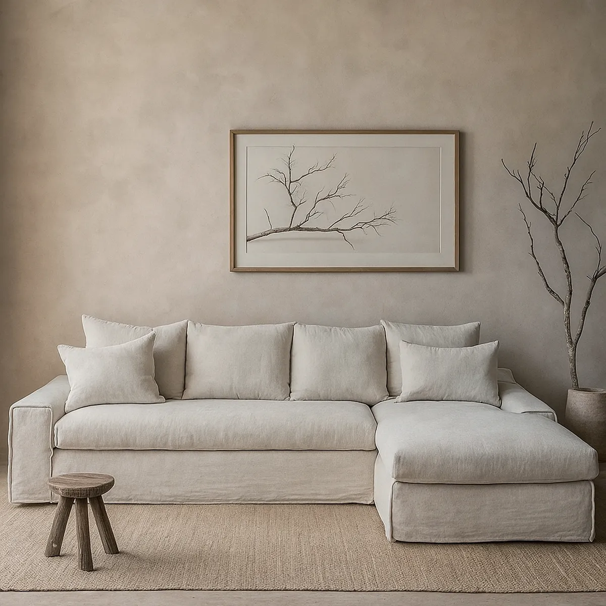 MILK - Sofá Seccional Elba Derecho Beige