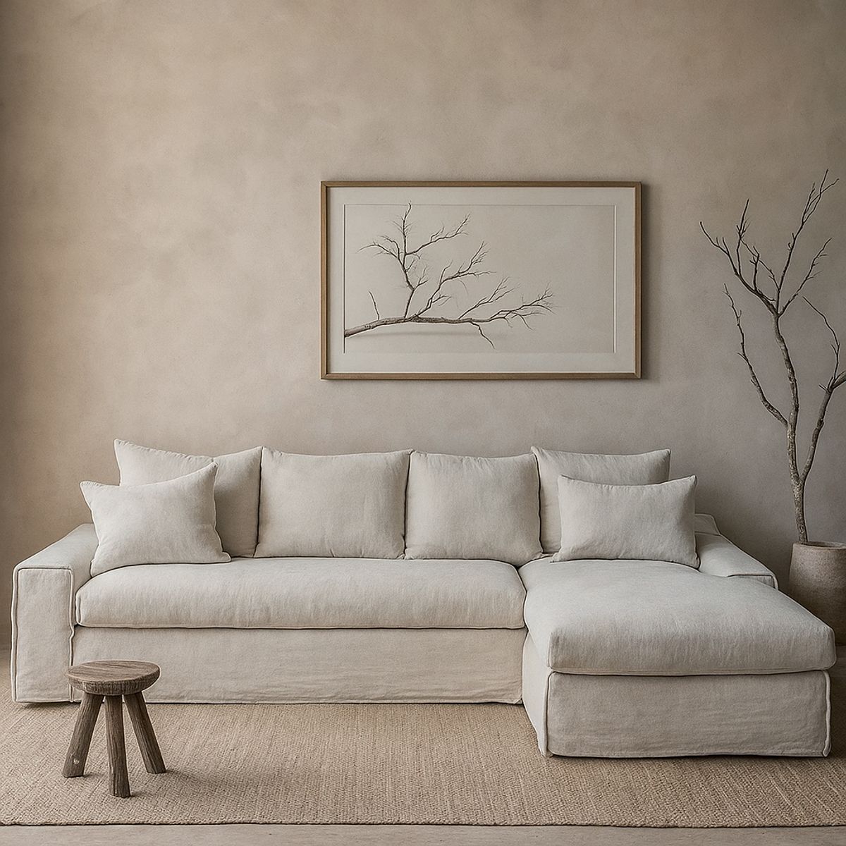 MILK - Sofá Seccional Elba Derecho Beige