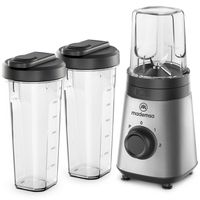 Licuadora Portátil con 2 velocidades y botellas 300W MBL30 Acero Inoxidable