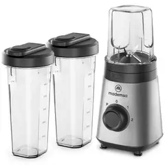 MADEMSA - Licuadora Portátil con 2 velocidades y botellas 300W MBL30 Acero Inoxidable