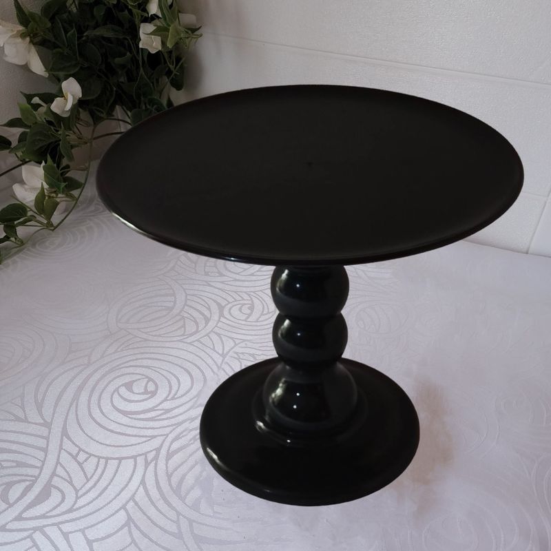 GENERICO - Porta Torta tipo Alzador Boleira con Pedestal 27cm Diá - Negro