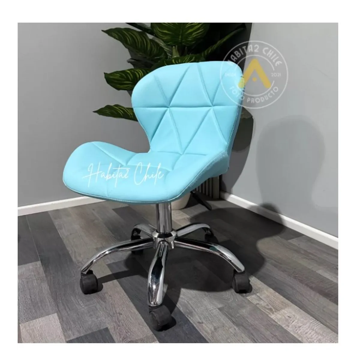 GENERICO - Silla De Escritorio Mariposa Giratoria Acolchada Turquesa