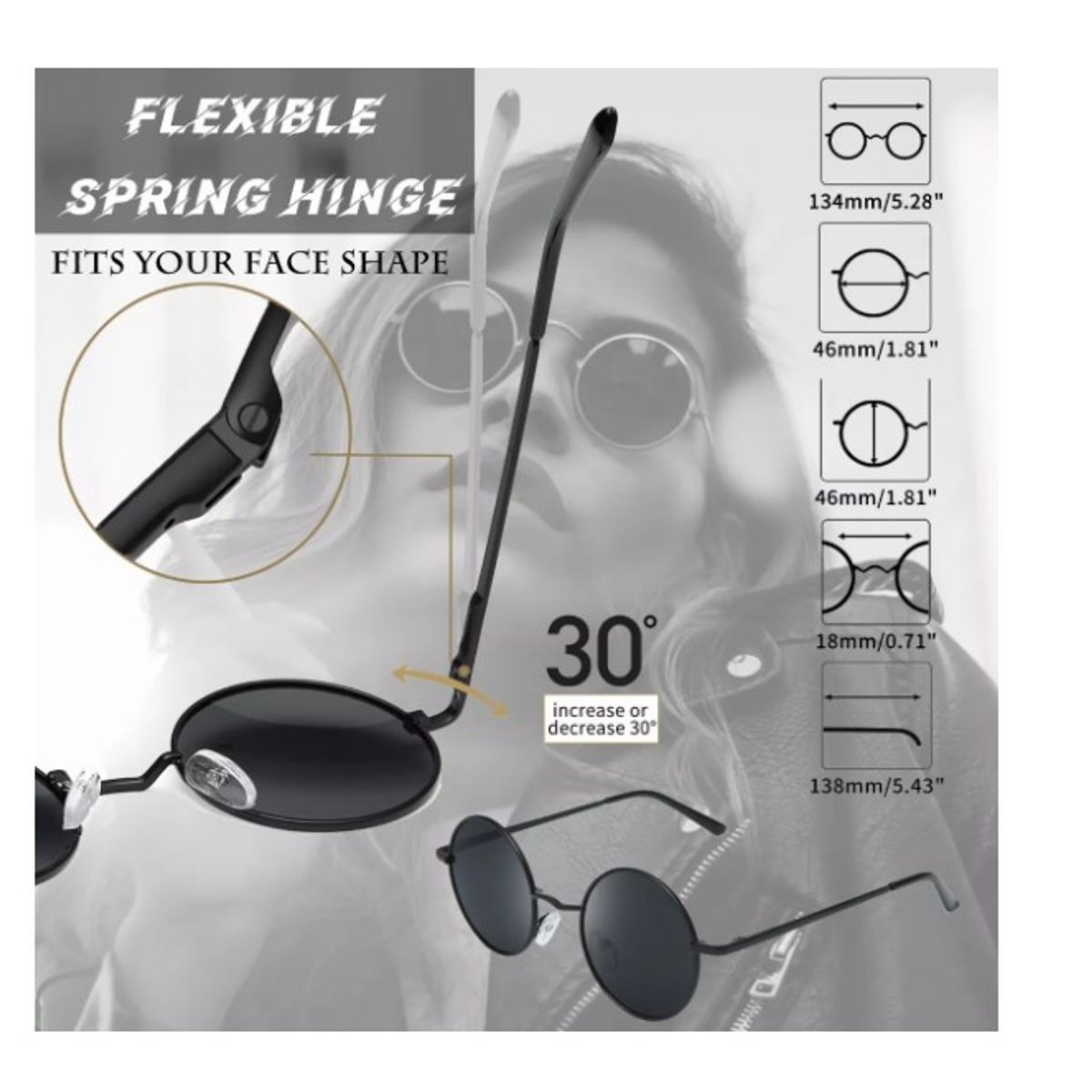 GENERICO - Lentes De Sol Hombre Mujer Moda Uv Polarizados Negro
