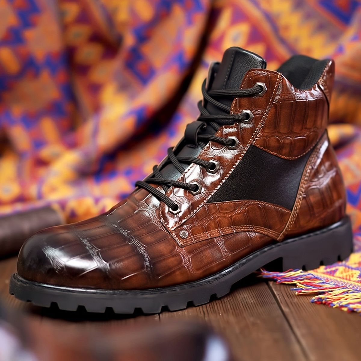 BLWOENS - Botas con cordones para Hombre zapatillas-Café