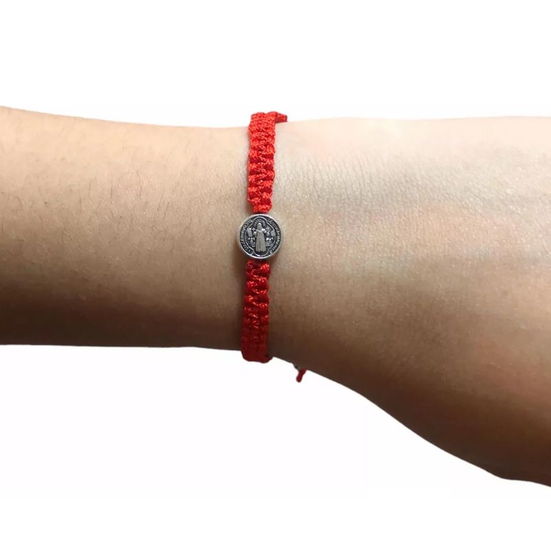 GENERICO - Pulsera  Brazalete Hilo Rojo Protección Gratitud San Benito