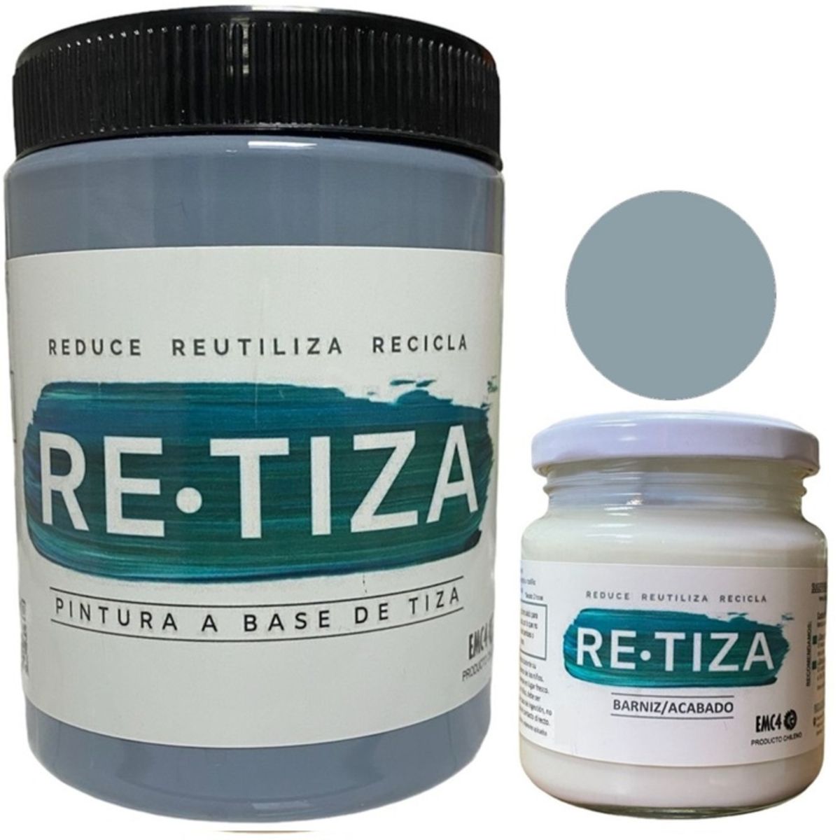RETIZA - KILO PINTURA GRIS ACERO + ACABADO 240ML