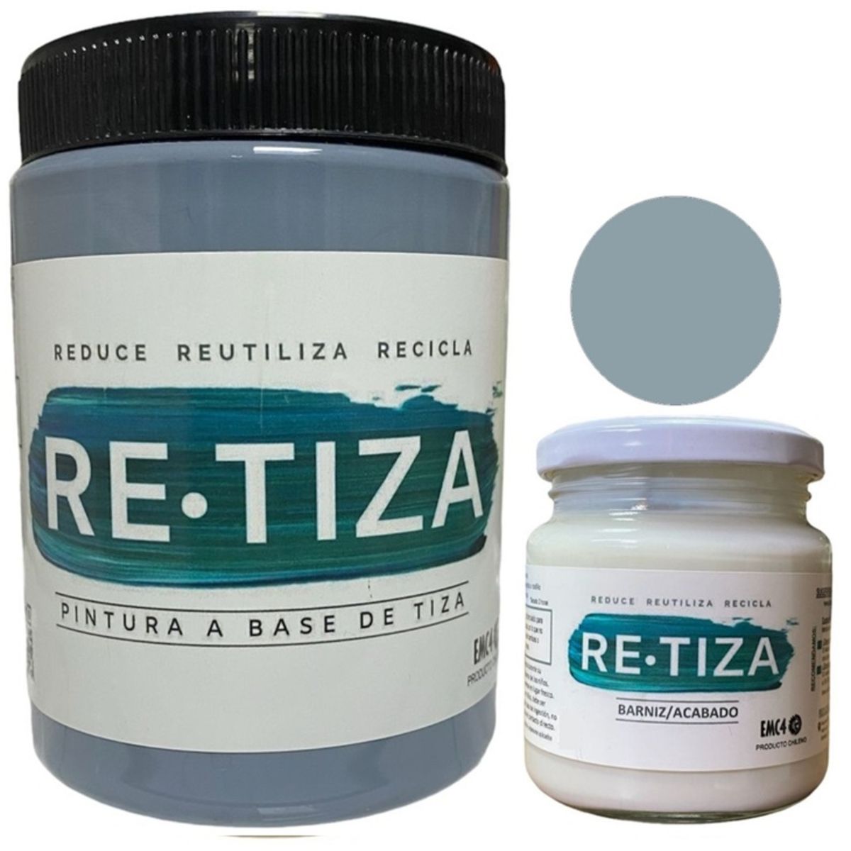 RETIZA - KILO PINTURA GRIS ACERO + ACABADO 240ML