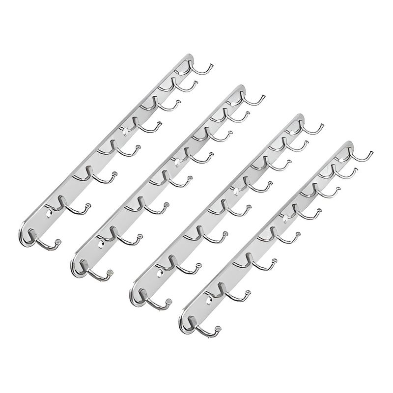 GENERICO - X4 Colgador Perchero Aluminio De Pared Para Toallas Ropa