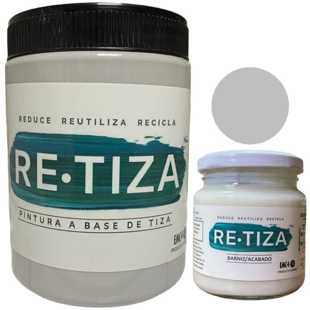 RETIZA - KILO PINTURA GRIS CLARO-PERLA + ACABADO 240ML