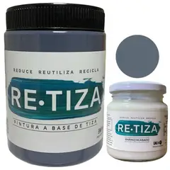 RETIZA - KILO PINTURA GRIS MARENGO TERRAZA + ACABADO 240ML