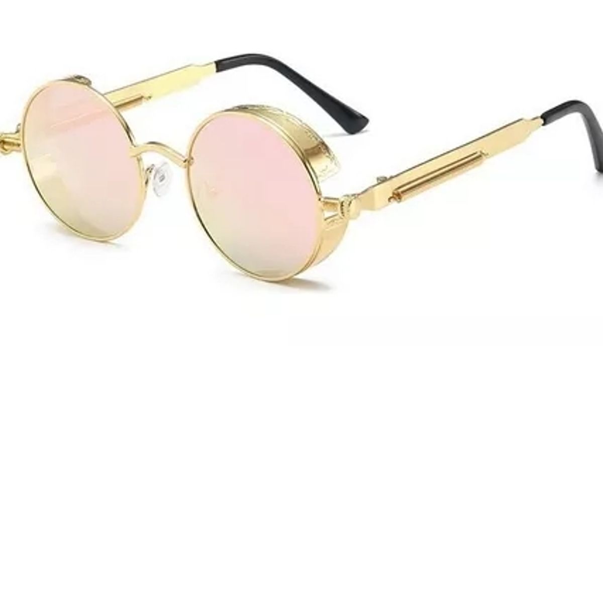 GENERICO - Lentes Vintage Steampunk Gafas Moda De Sol Redondas De Metal