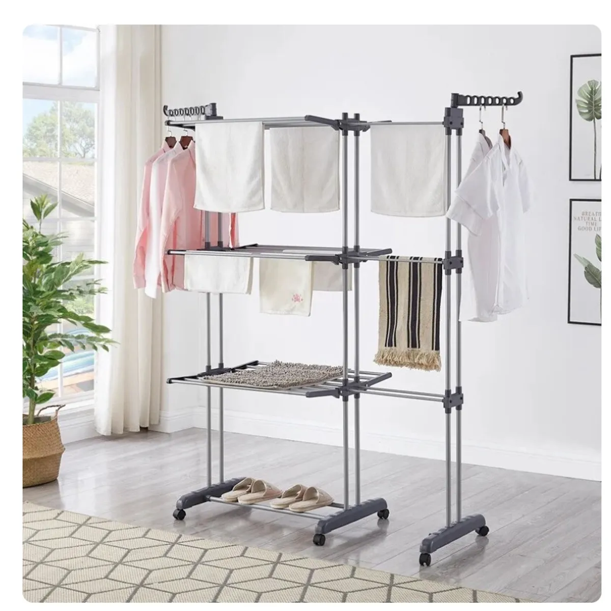 GENERICO - Perchero De Ropa Hogar De 3 Capas Colgador