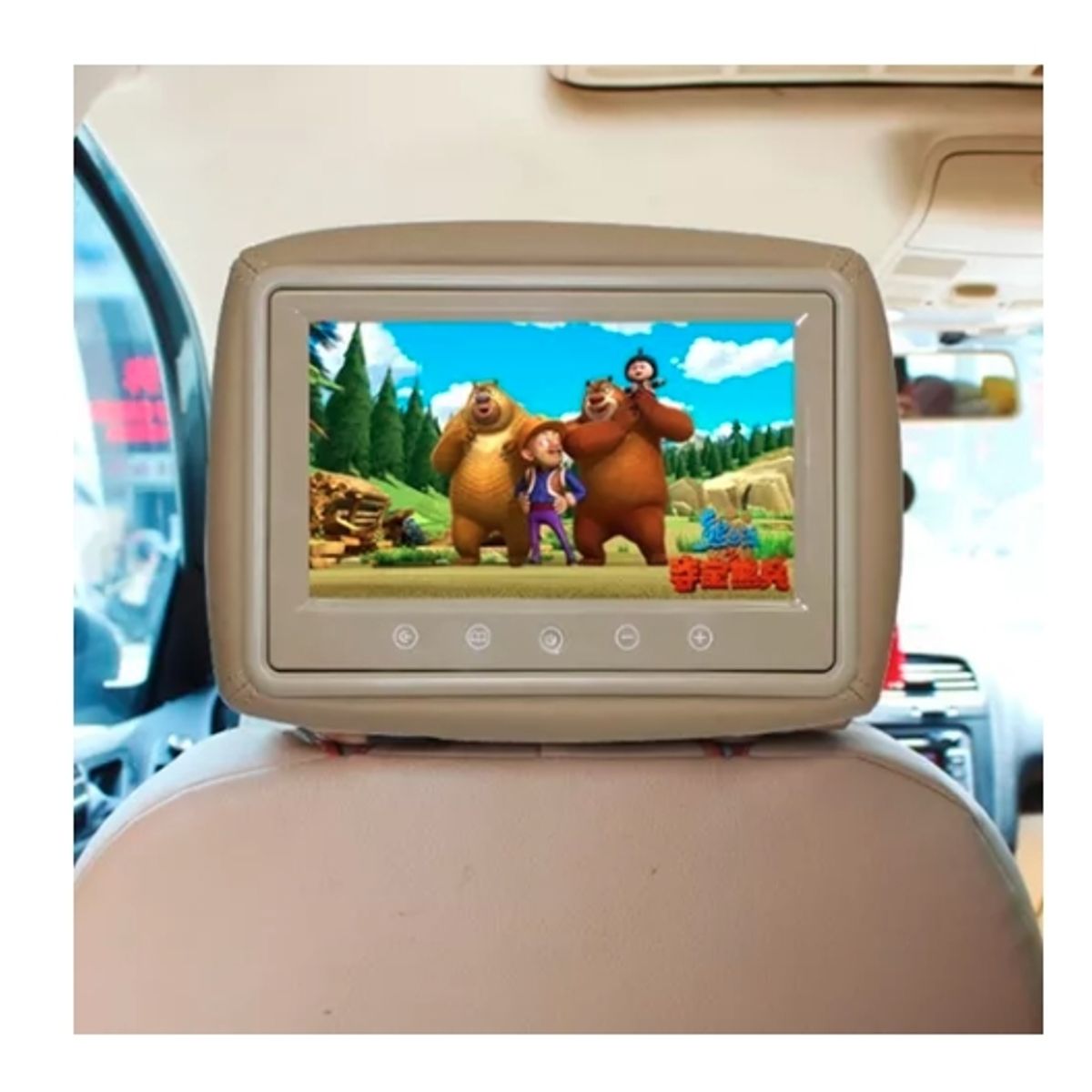 GENERICO - Par Monitor Coche Universal 9 Auto Reposacabezas Mp5 Video