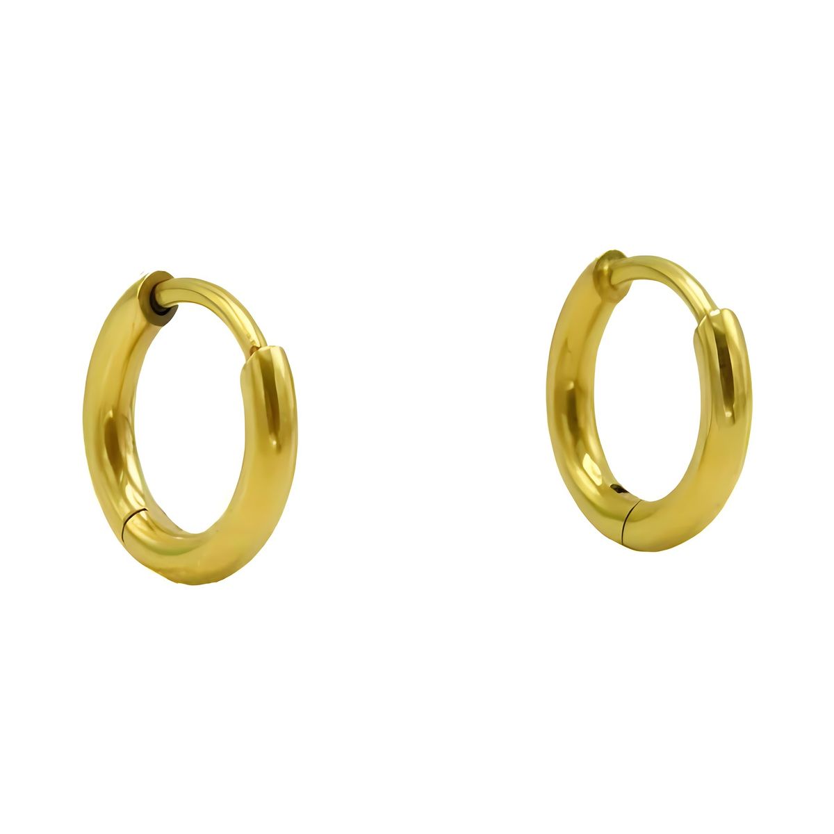 ELBAULDEJUMA - Argollas Titanio 8mm Astm F136 G23 Chapadas En Oro 18k