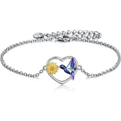 GENERICO - Pulsera Colibrí girasol plata 925