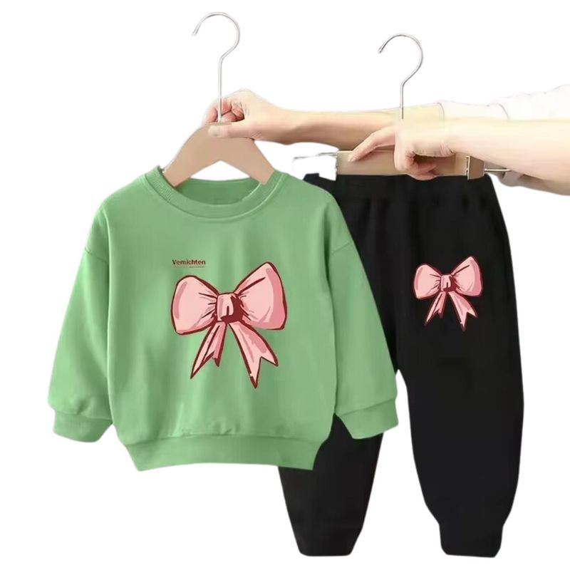 KIVARA - Buzo Niña Infantil Algodón Cintas Poleron Verde Claro