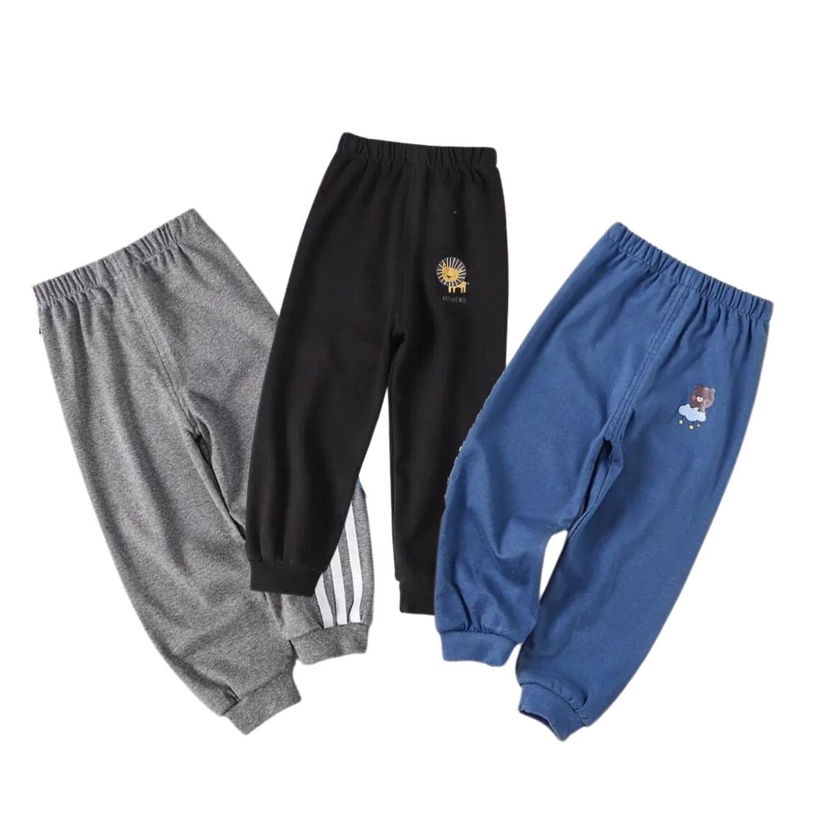 KIVARA - Pack 3 Pantalon De Buzo Niño Deporte Con Puño Algodón