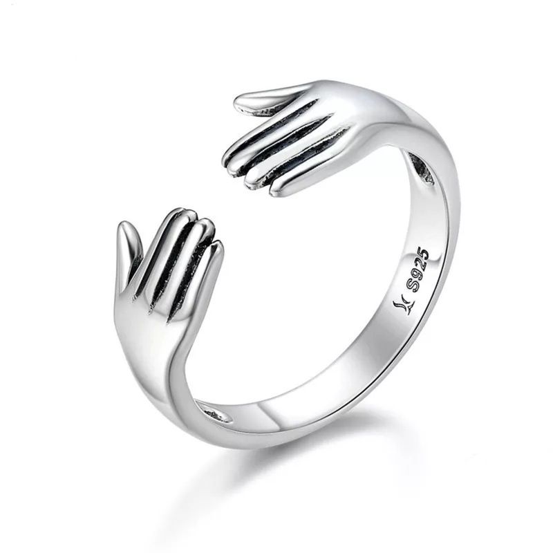 GENERICO - Anillo abrazo plata 925 ajustable mujer joya