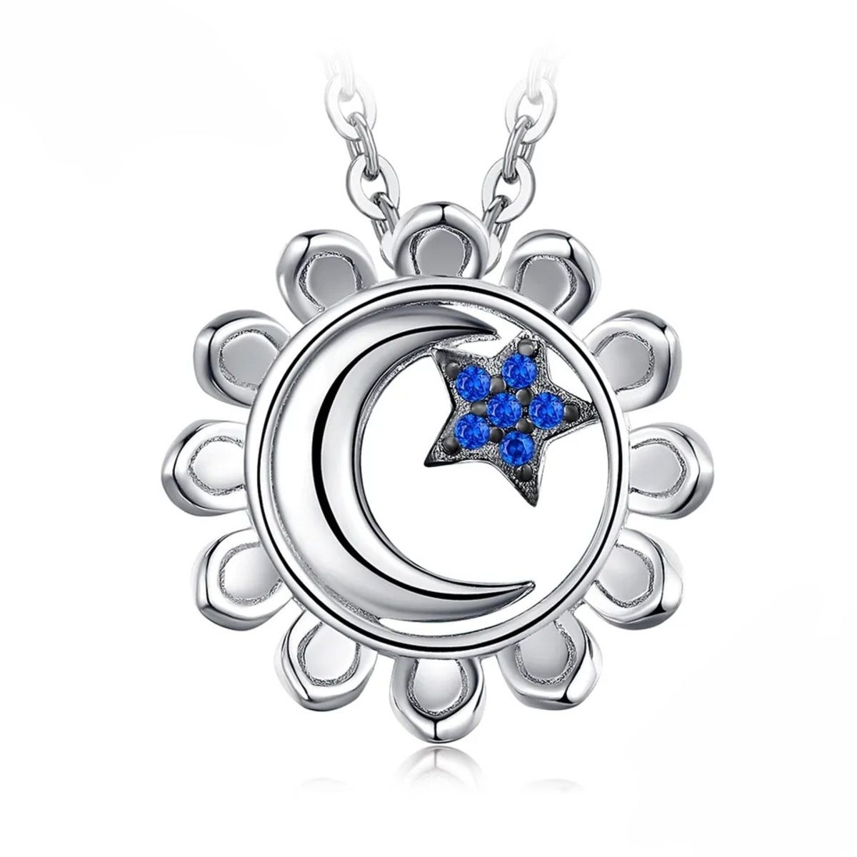 GENERICO - Collar plata 925 sol y luna mujer regalo