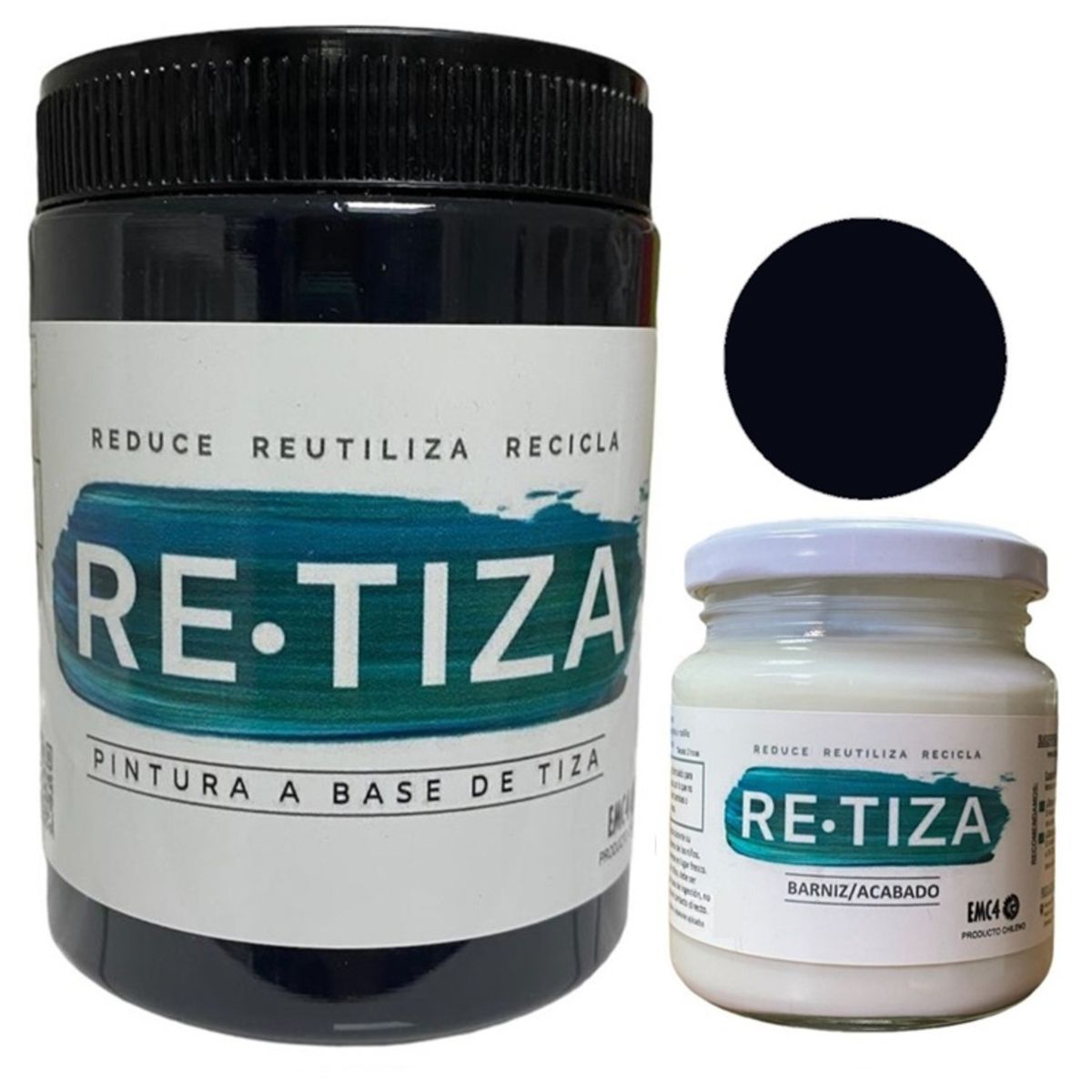 RETIZA - KILO PINTURA NEGRO PIZARRON + ACABADO 240ML