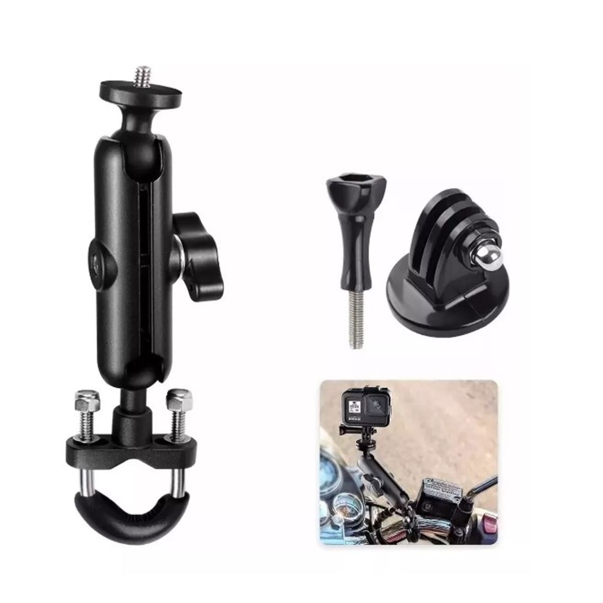 GENERICO - Soporte Para Cámara De Motocicleta Brazo Giratorio De 360°