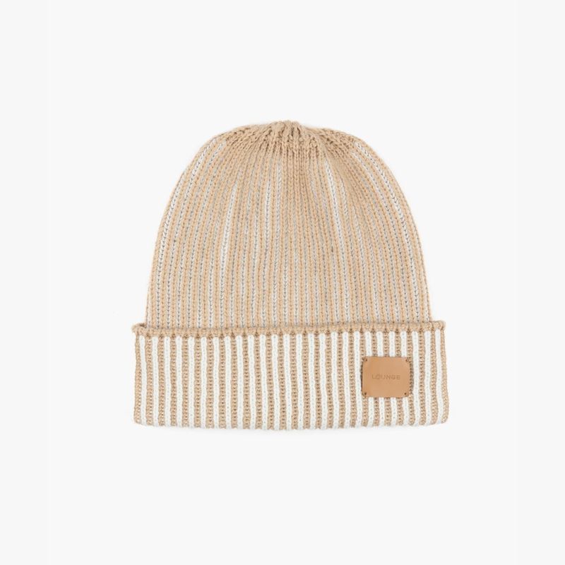 LOUNGE - Gorro Mujer Líneas Beige