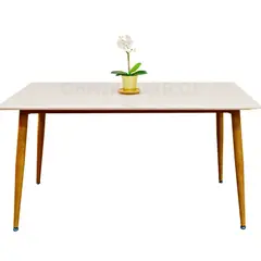 OH MI HOGAR - Mesa de Comedor de Cuarzo Calacatta Soft 140x80cm