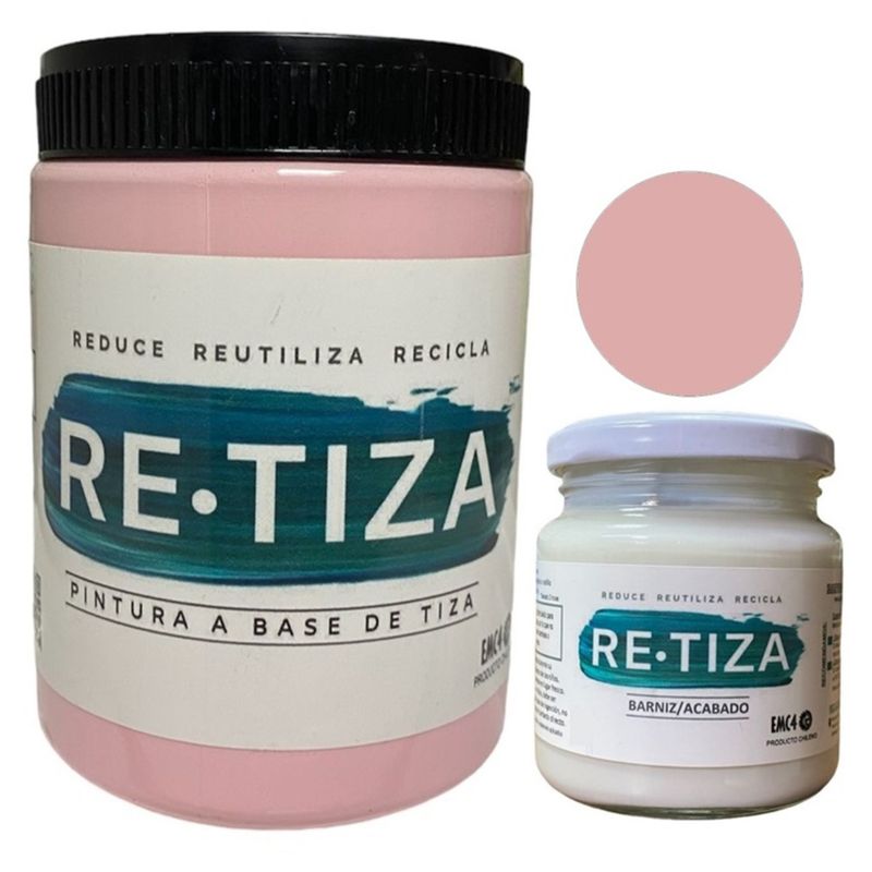 RETIZA - KILO PINTURA ROSA PASTEL-ROSADO + ACABADO 240ML
