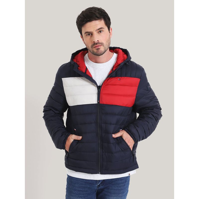 TOMMY HILFIGER - Parka Weight Quilted Colorblock Multicolor Tommy Hilfiger
