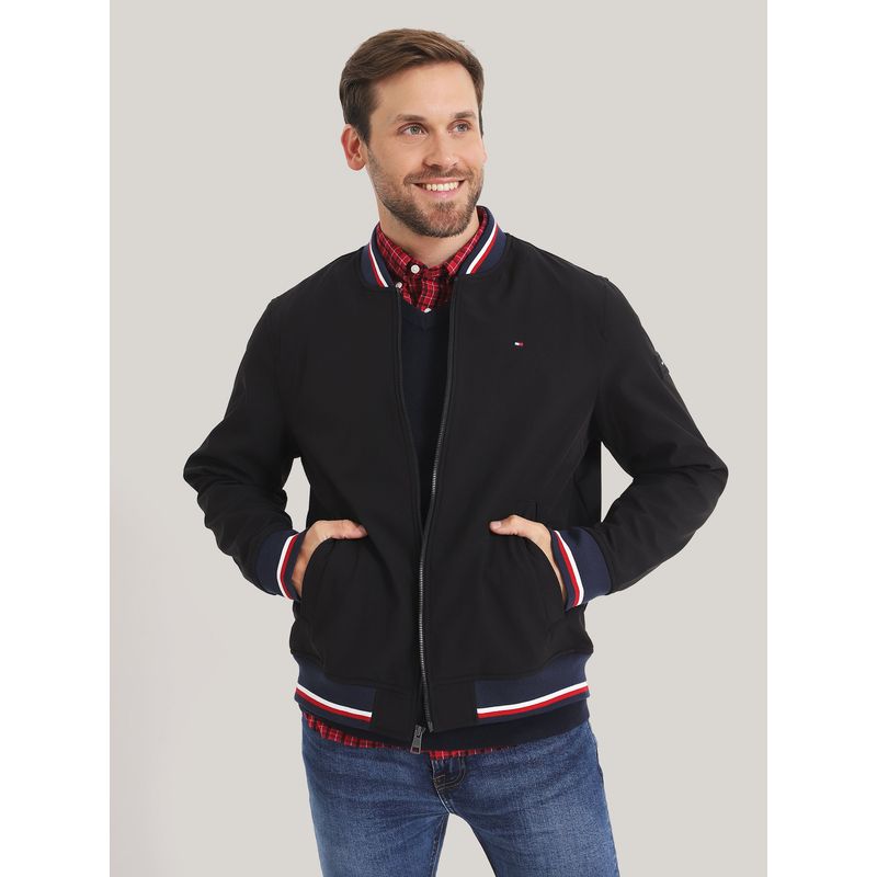 TOMMY HILFIGER - CHAQUETA BOMBER VARSITY STRIPE NEGRO TOMMY HILFIGER
