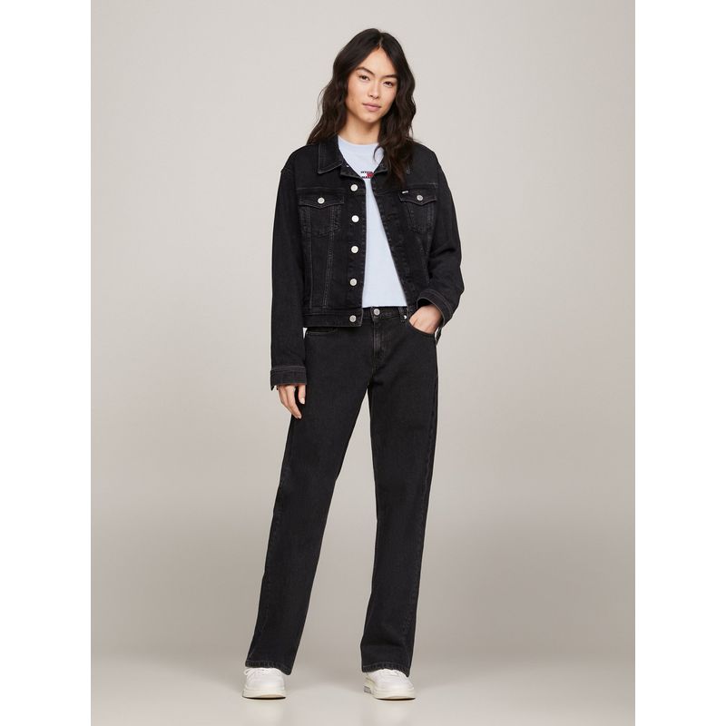 TOMMY HILFIGER - JEANS SOPHIE STRAIGHT DE TALLE BAJO NEGRO TOMMY JEANS