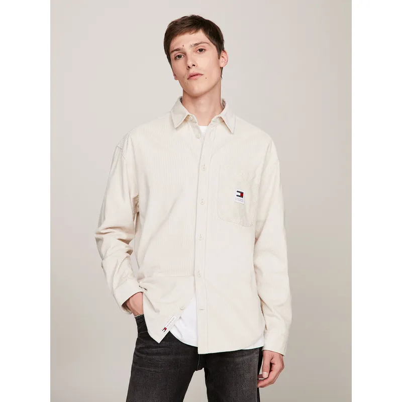 TOMMY HILFIGER - CAMISA RELAXED DE COURDUROY BEIGE TOMMY JEANS